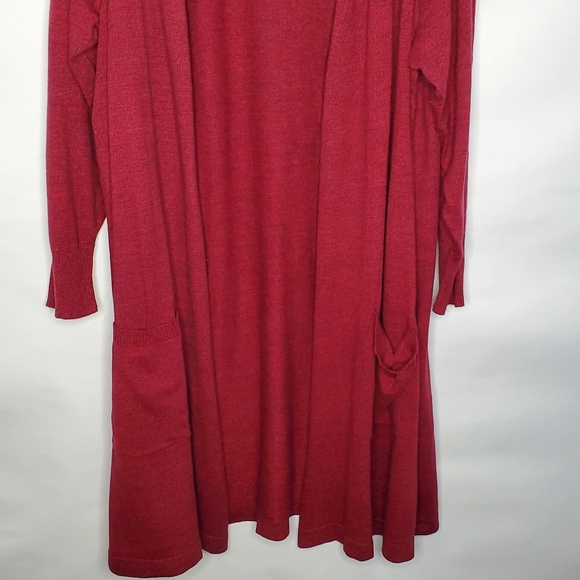 NEW Denim & Co. Marled Long-Line Open Front Cardigan Size 5X Long Sleeve Duster - Picture 4 of 13